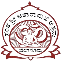 Ashramblr Logo, in which a boy is sitting in dhyan mudra on a lotus with om symbol